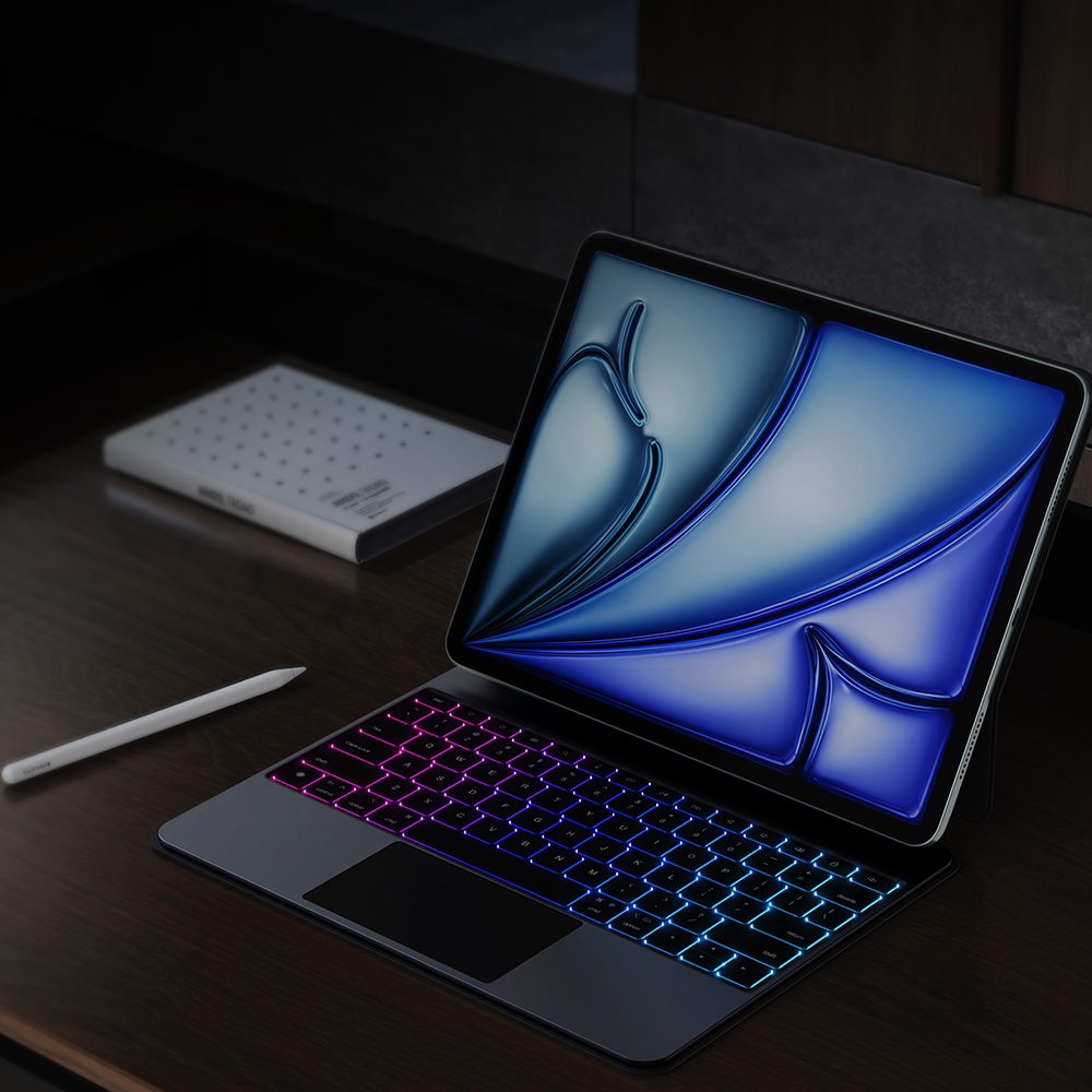Etui z klawiaturą Bluetooth Dux Ducis (MK Pro Series) do iPad Air 11" 6 gen. 2024, iPad Air 10.9" 4/5, iPad Pro 11 2022/2021/2020, białe